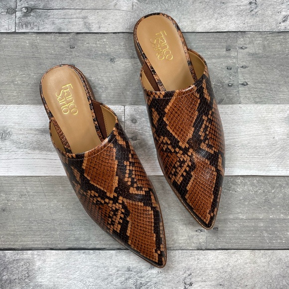 franco sarto animal print mules